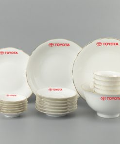 Bộ Đồ Ăn Minh Long Mẫu Đơn Chỉ Vàng 23 Sp Giá In Logo Toyota