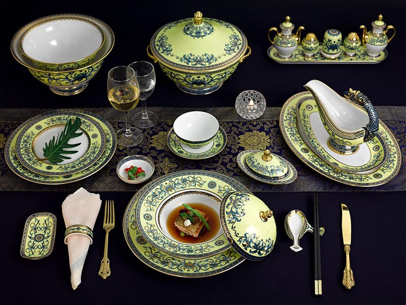 Bộ bàn ăn Minh Long Hoàng Cung Hoàng Liên – 82 sản phẩm